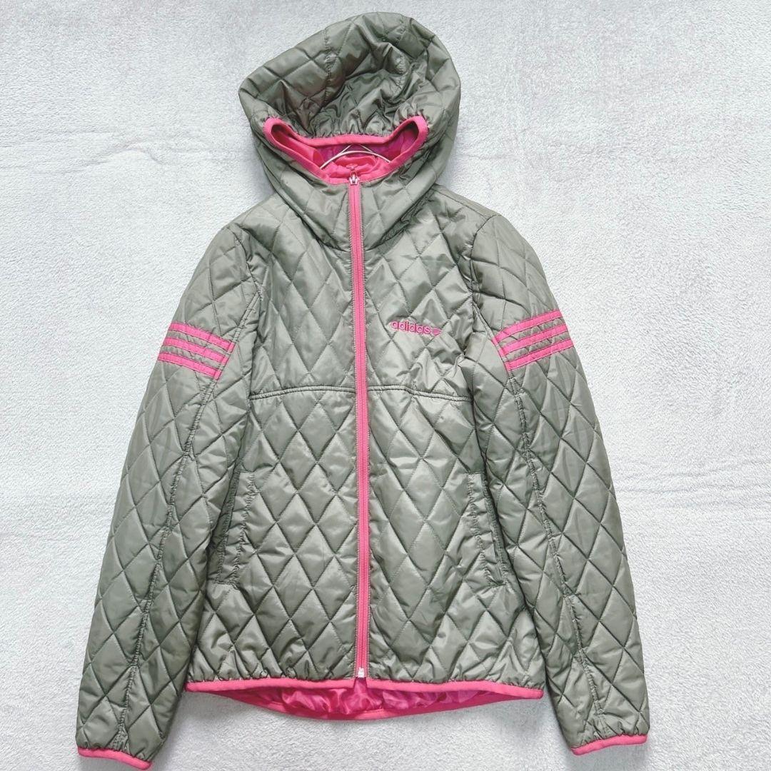 【adidas】 アディダス(M) デザイン ロゴ アウター ナイロンジャケット ダウン拍卖