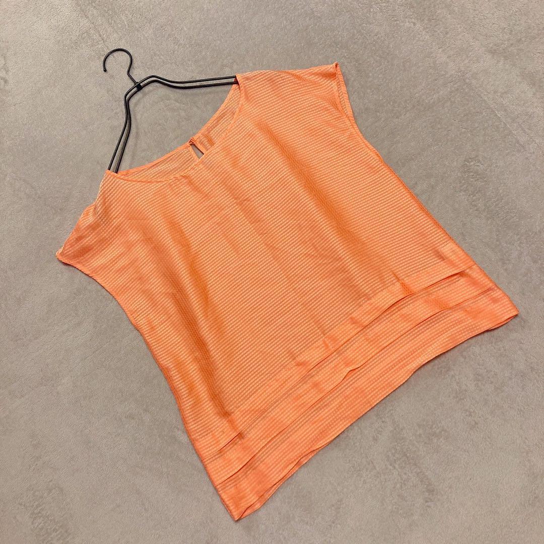 【ROPE PICNIC】ロペピクニック (38) 綿 チェック ノースリーブ ブラウス シャツ トップス拍卖