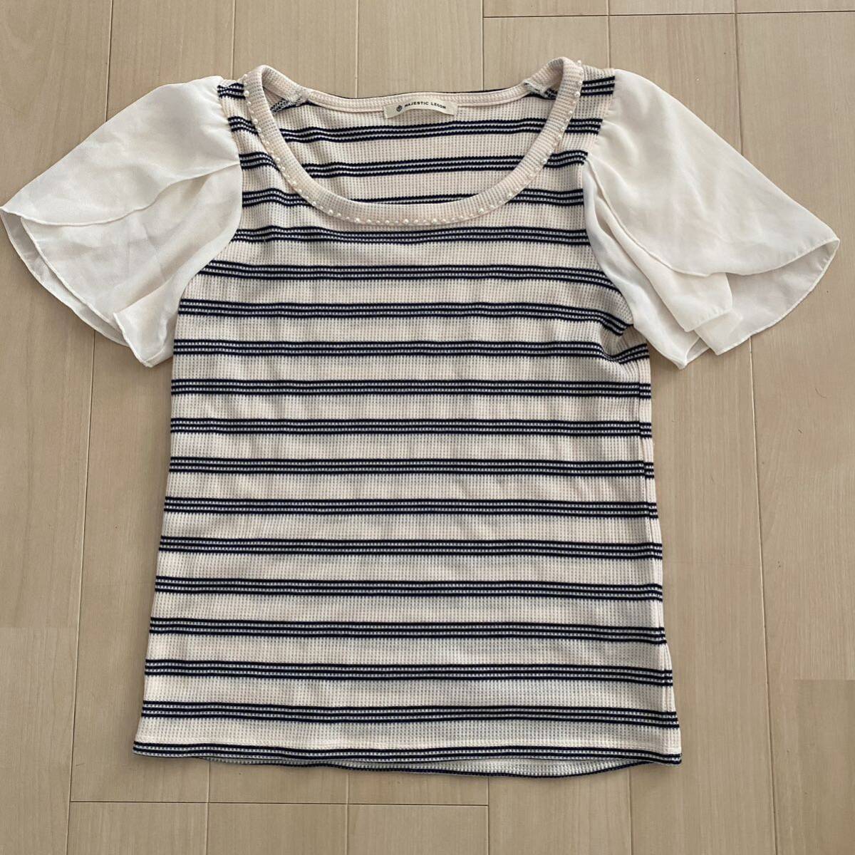 MAJESTIC LEGON マジェスティック レゴン ストライプ トップス フリーサイズ 送料無料拍卖