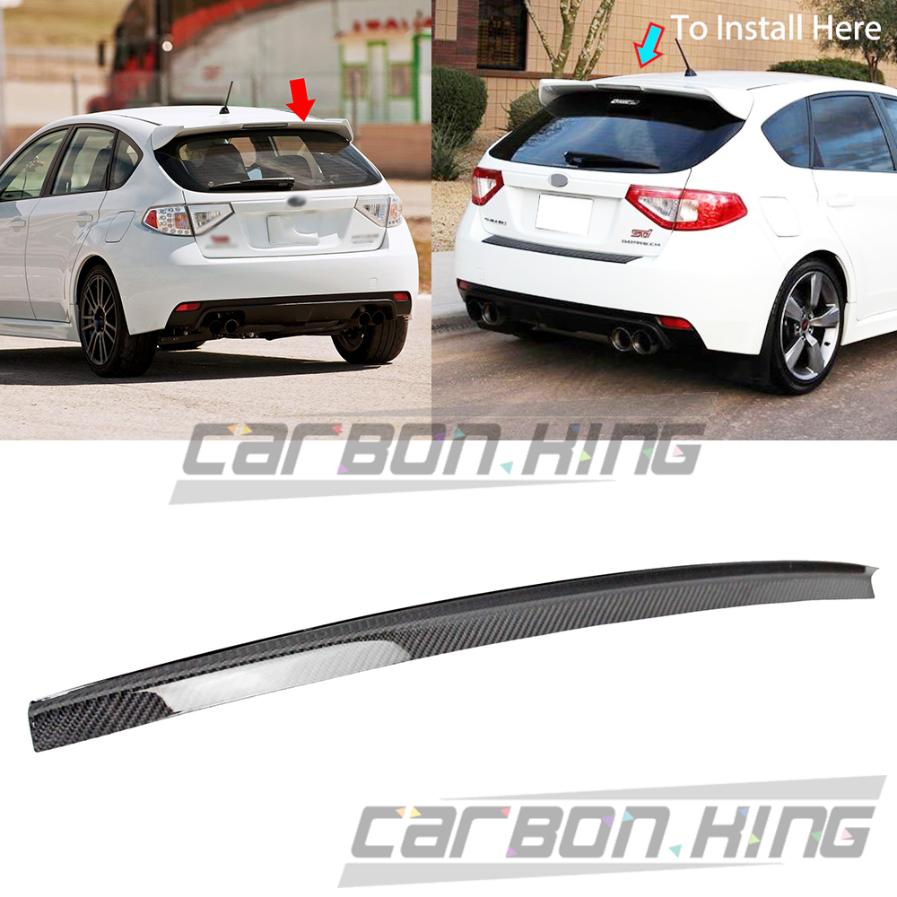 カーボンルーフスポイラー 2008-2014 スバル インプレッサ WRX STI (GR) 5ドア L TYPE リアルカーボン製 ウイング用トップスポイラー拍卖
