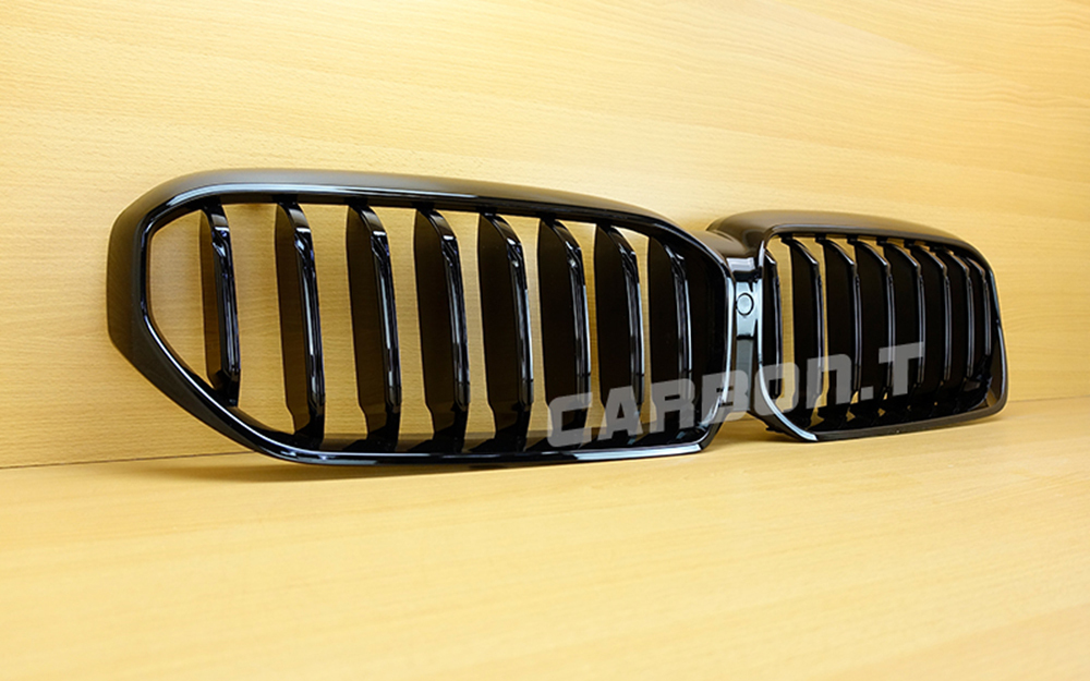 最上級品質▲BMW 5シリーズ G30 セダン/G31 ツーリング 後期用 2021-2023 フロントグリル 光沢黒 シングルバー ブラック塗装済 セット ABS拍卖