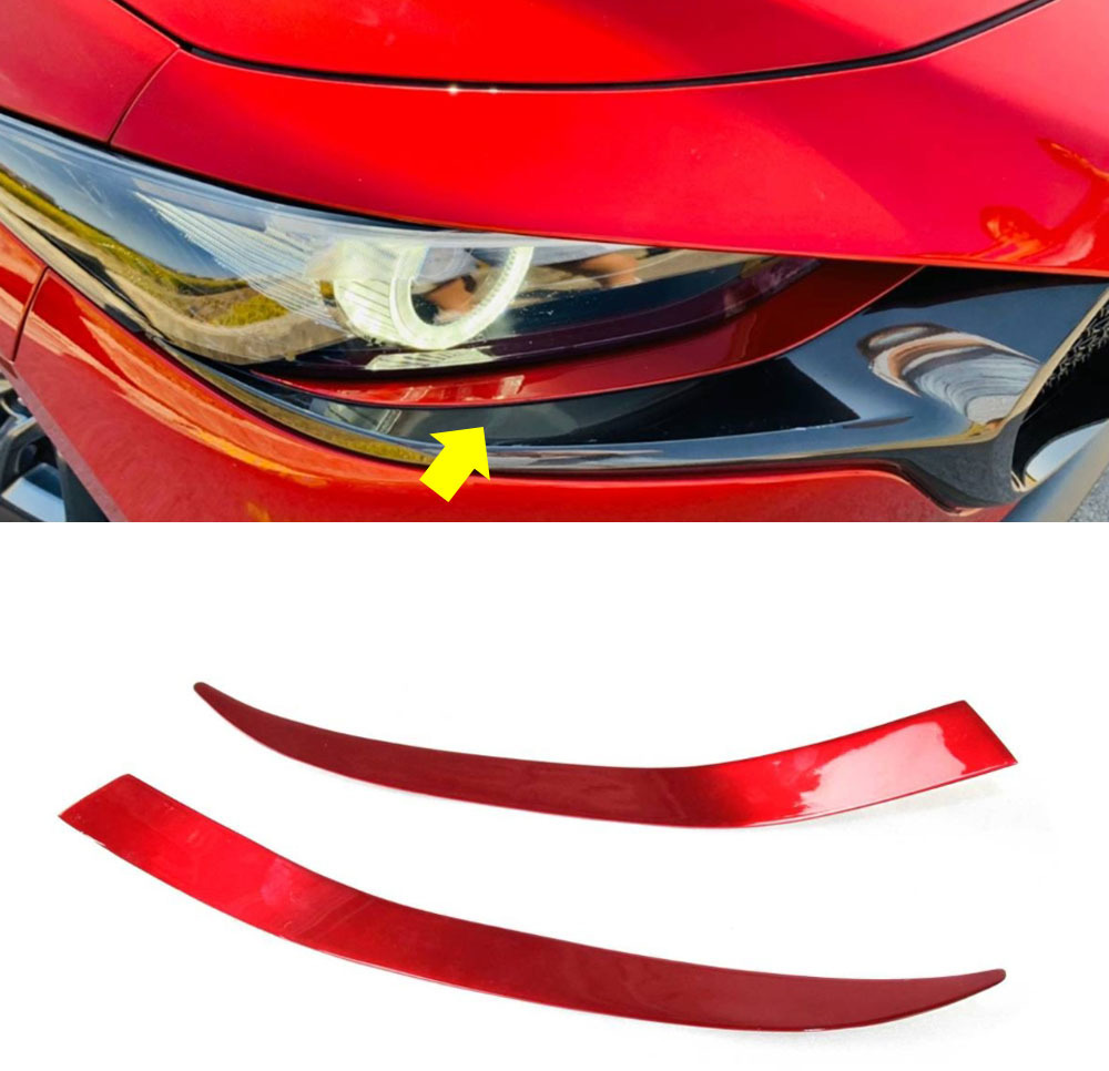 #46V ソウルレッドクリスタルメタリック 2019-2024 Mazda3 マツダ3 BP系 ファストバック 塗装品 フロントアイライン アイリッド 左右セット拍卖