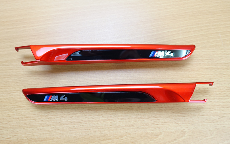 最上級品質▲M4 ステッカー付き 2014-2020 交換式 メタル赤塗装品 BMW M4 F82 F83 サイド マーカー カバー左右セット レッド拍卖