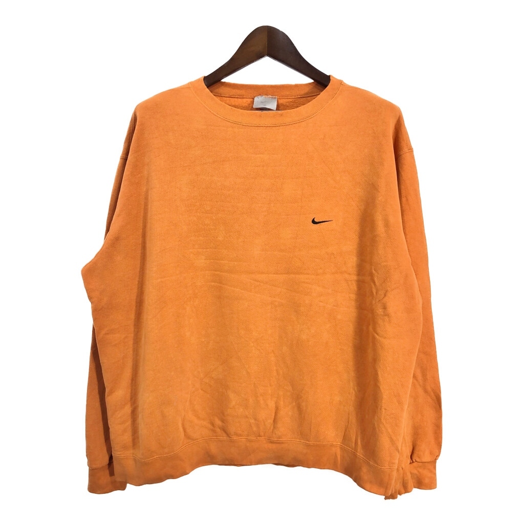 00年代 NIKE ナイキ スウェット スポーツ ワンポイントロゴ オレンジ (メンズ XL) 中古 古着 S2330拍卖