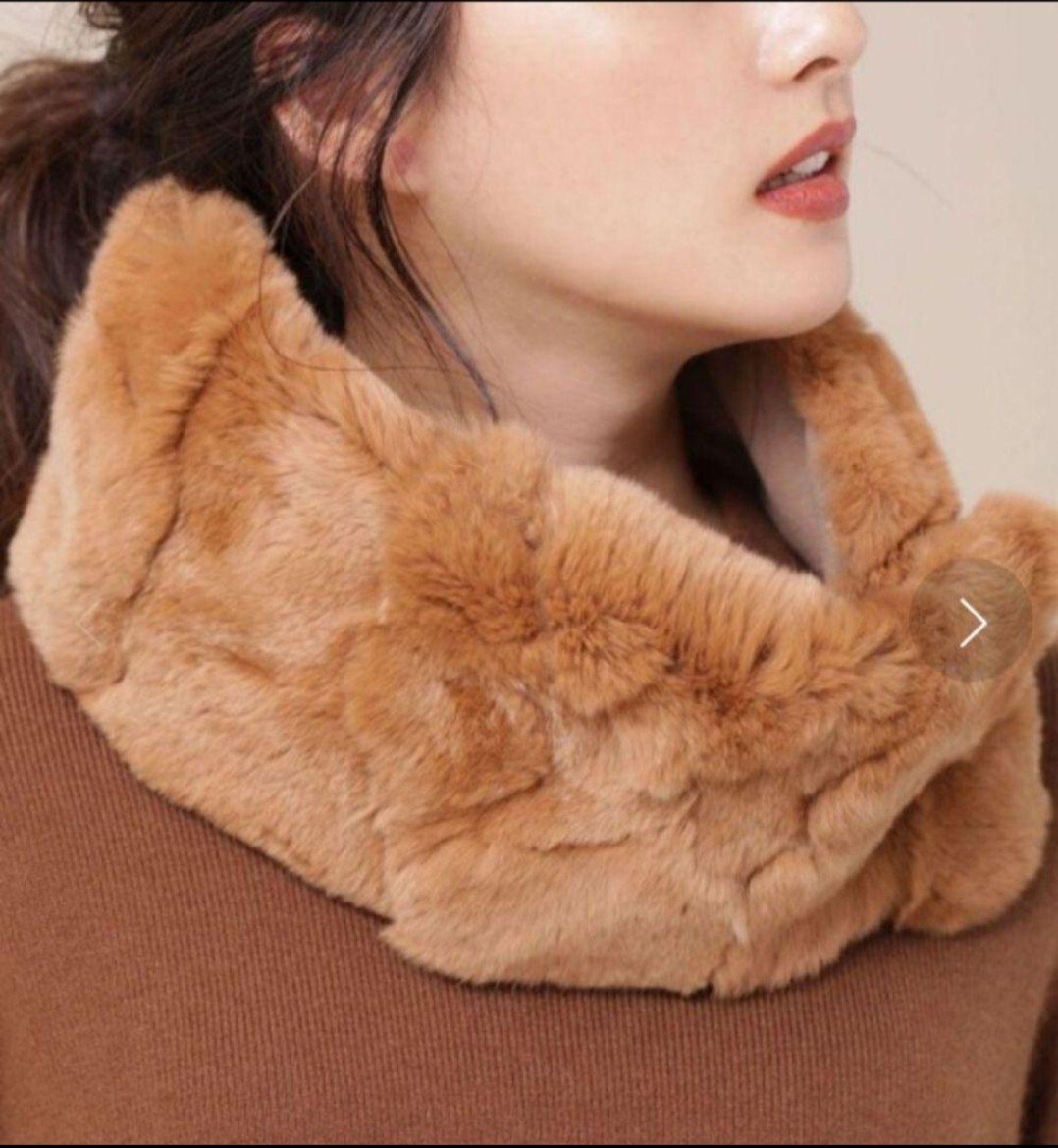 未使用 ナノユニバース レッキスファーティペット 茶 ラビットファー マフラー 全品送料無料 nano universe ブラウン拍卖