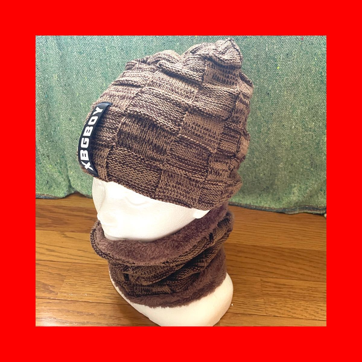 ニット帽子&ネックウォーマー ブラウン メンズ レディース 暖かい 小顔効果 おしゃれ 冬 伸縮性 防寒 スキー スポーツ 通学 通勤出張拍卖