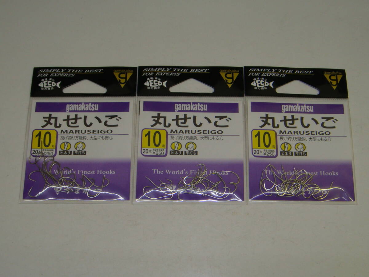 丸せいご 白 10号 20本入り 3枚セット がまかつ 釣り針 A1011拍卖