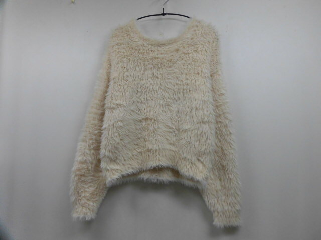 RODEO CROWNS WIDE BOWL ロデオクラウンズ RCWB シャギーニット 長袖 トップス 丸首 無地 シンプル オフホワイト 白 フリーサイズ拍卖