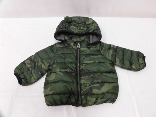 baby GAP ベイビー ギャップ ベビー 迷彩 中綿ジャケット くま耳フード カモフラージュ アウター フード取外し可能 カーキ グリーン 緑 60拍卖