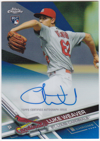 現ヤンキース Luke Weaver 2017 Topps Chrome Rookie 直筆サイン拍卖