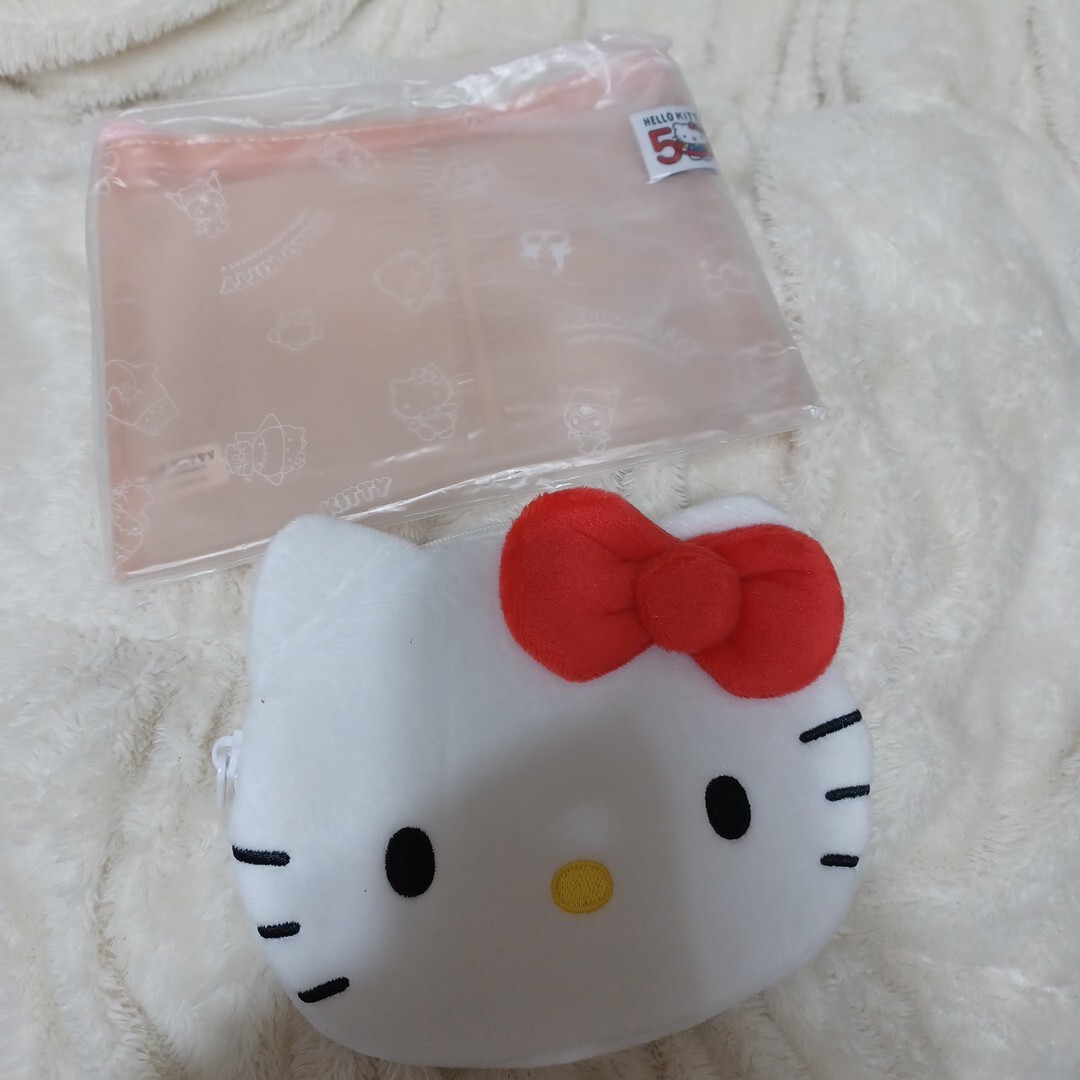 sweet 3月 ハローキティ 顔型ポーチ&クリアポーチ拍卖