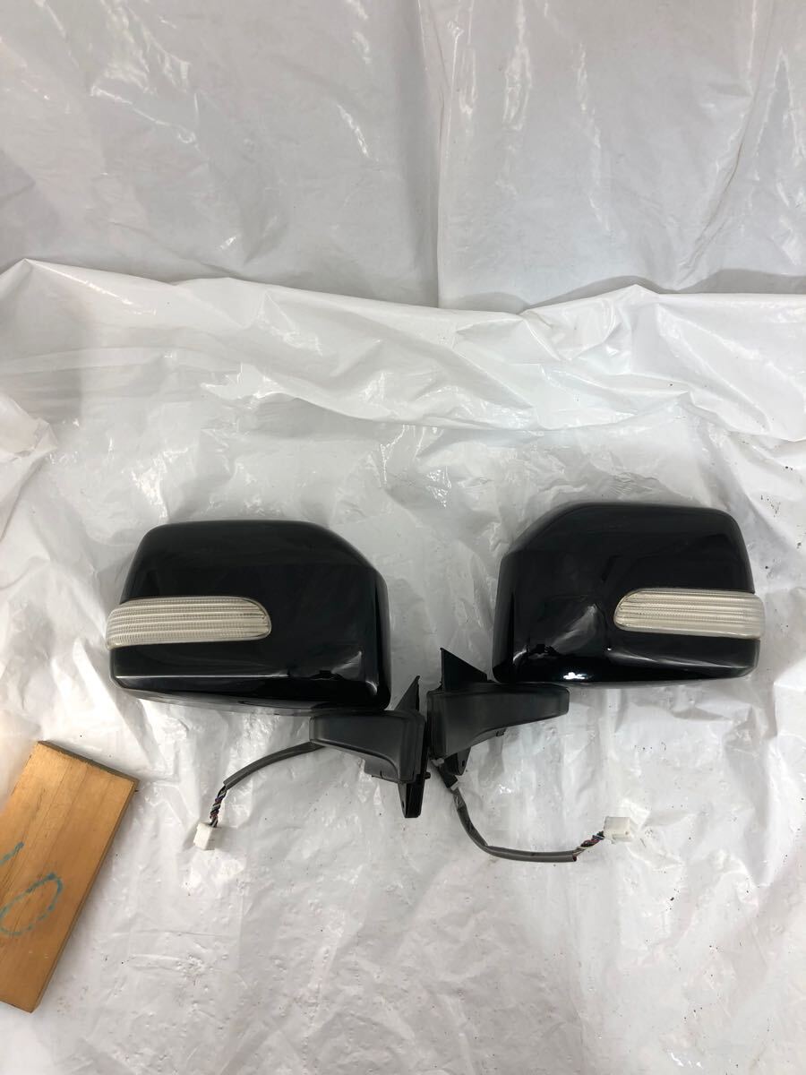 h10.47 綺麗 ダイハツ ムーヴ カスタム L150S L152S 純正 ドアミラー 右 黒 X05 7ピン 左 左右セット 17年拍卖