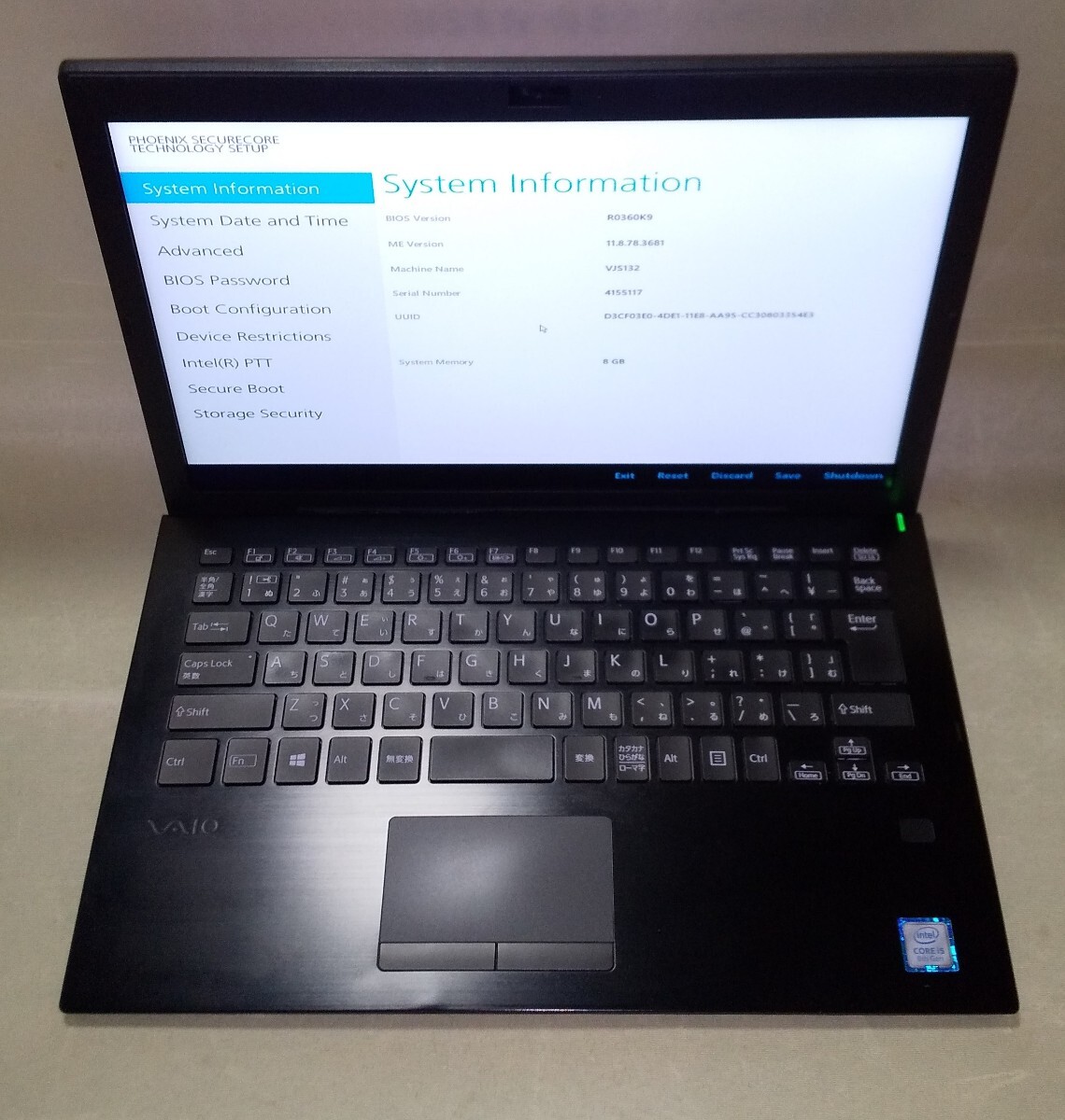 【Bios OK】 SONY VAIO VJS132C12N i5-8250U 8GB ③拍卖