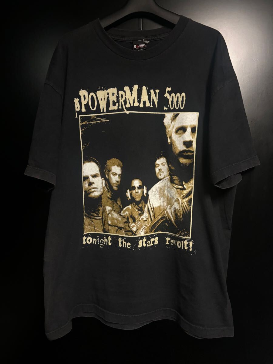 激レア90'S当時物POWERMAN5000 Tシャツ ヴィンテージ サイズXL ブラック コピーライト giantタグ バンドTシャツ拍卖