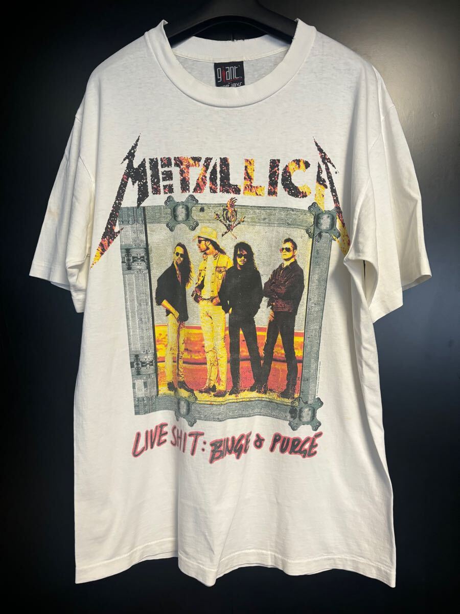 激レア90'S 当時物 METALLICA Tシャツ ヴィンテージ サイズL USA製 メタリカ コピーライト GUNS N' ROSES giantタグ シングルステッチ拍卖