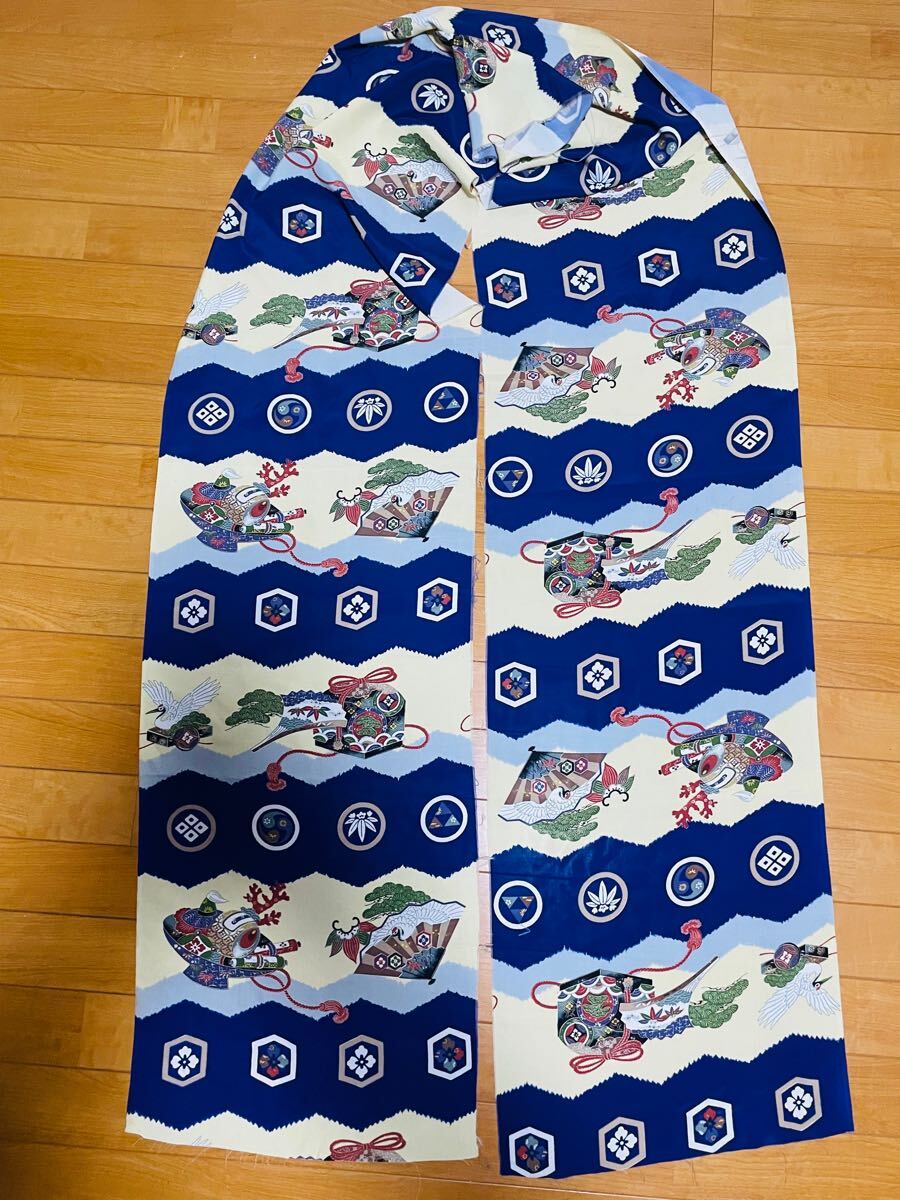 アンティーク正絹5月節句柄ハギレ 300cmx37.5cm拍卖