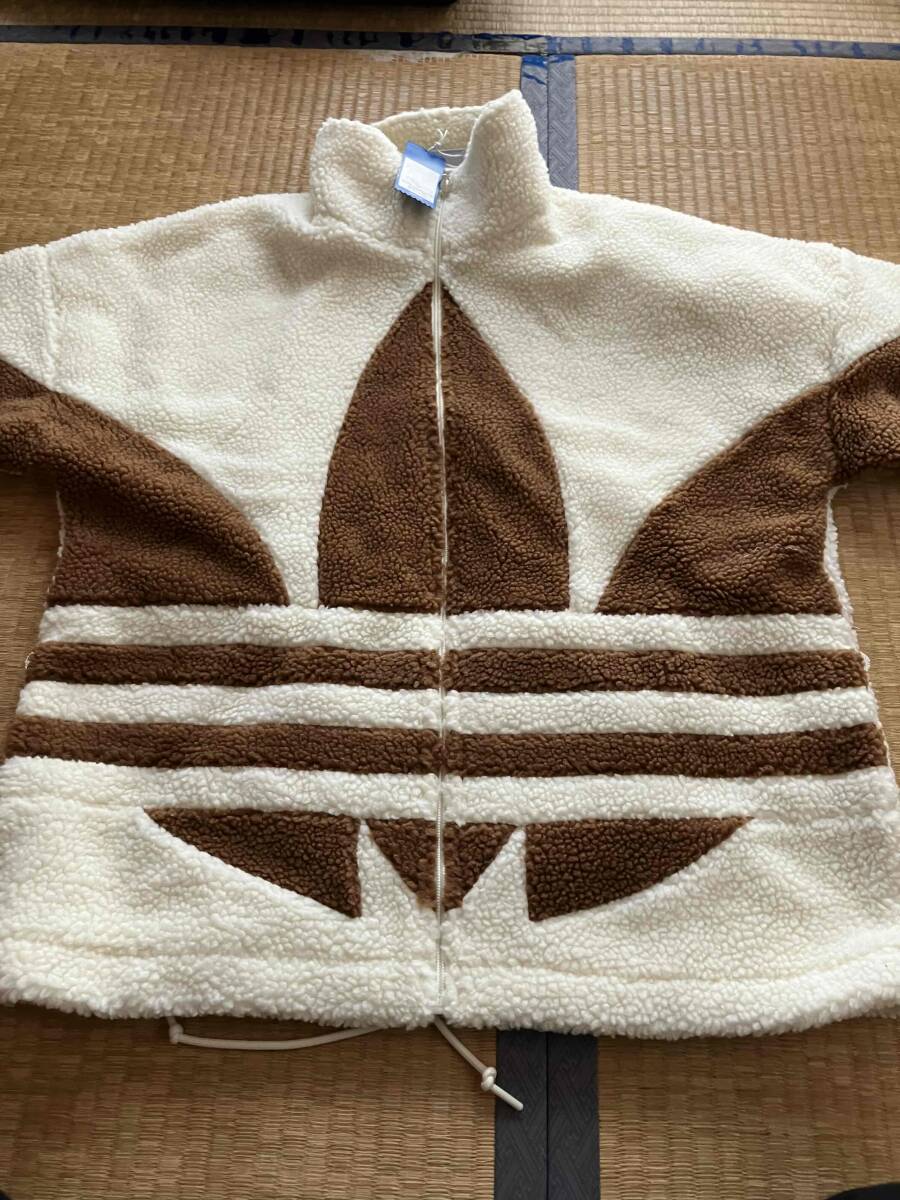 アディダス*クリームx茶*サイズXO*未使用タグ付き*メンズ拍卖