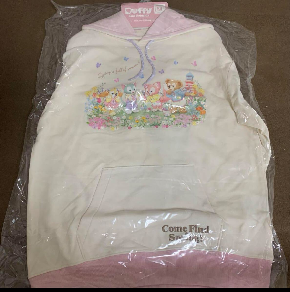 新品タグ付 ディズニーシー ダッフィー&フレンズカムファインドスプリングカム・ファインド・スプリングパーカー ユニセックス Mサイズ拍卖