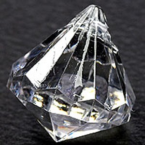 アクリルビーズ ダイヤカット型 Mサイズ 27×24mm クリスタル透明 3コ入り プラビーズ拍卖