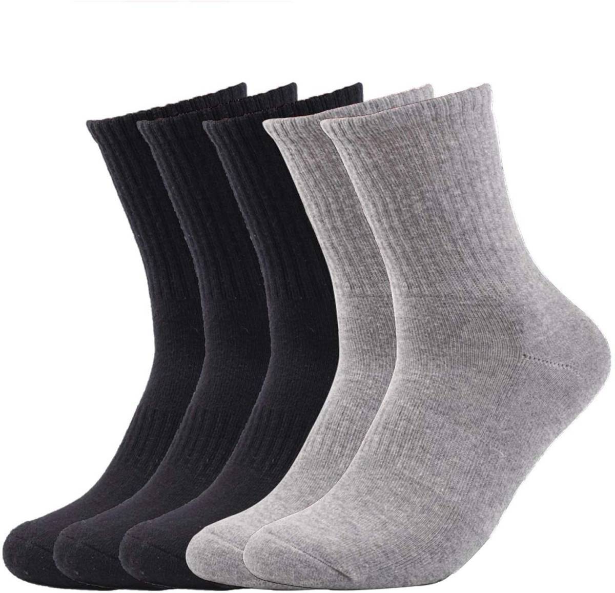 CHQ1328# 秋冬 厚手 綿 メンズ ハイソックス パイル地 暖かい 防寒 消臭 抗菌 蒸れない ビジネス/アウトドア 24-28cm 5足セット拍卖