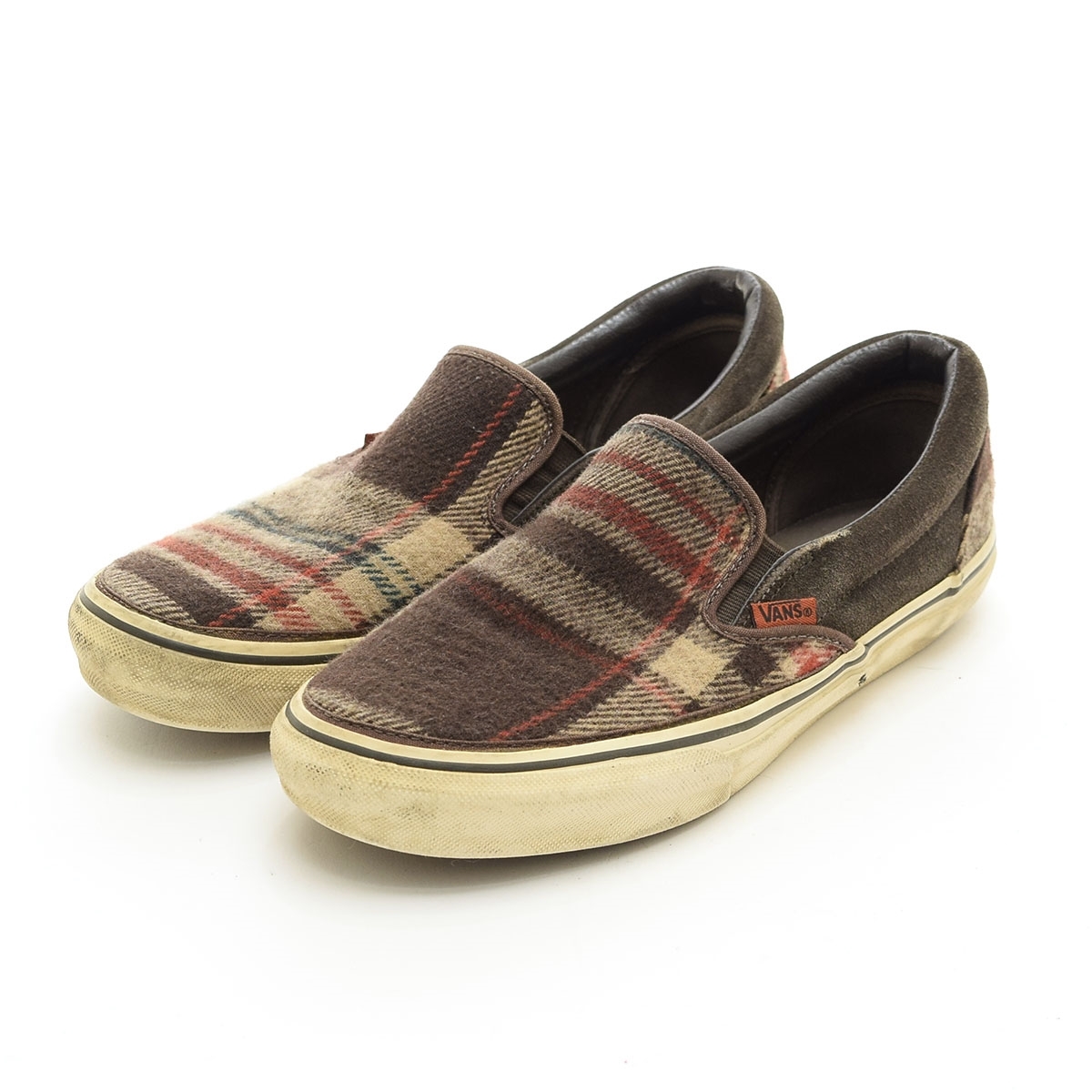 〇524736 VANS バンズ ヴァンズ ◯スニーカー Era フランネル ブランケット サイズ27.5cm メンズ ブラウン チェック拍卖