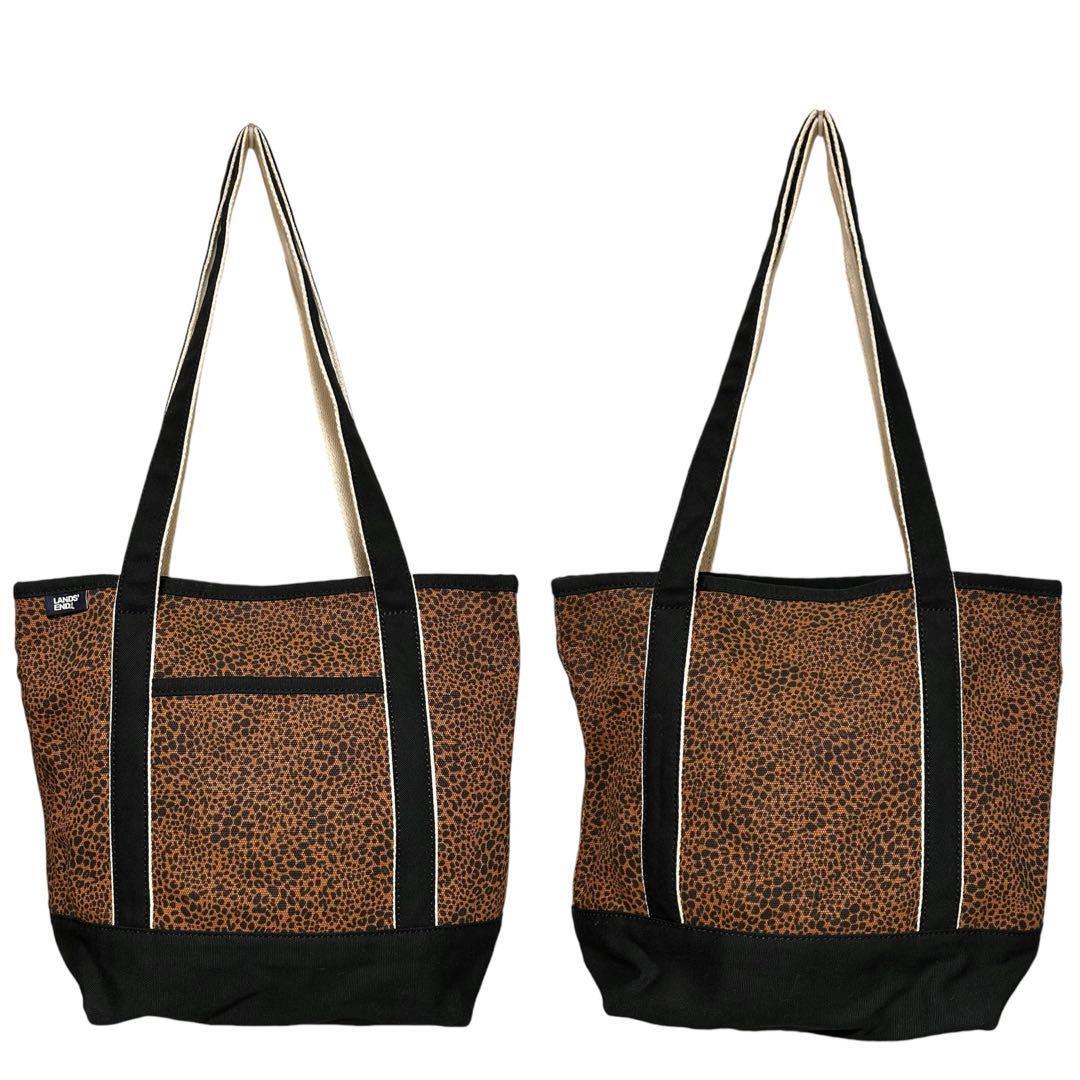 希少!Lands' End ランズエンド ヒョウ柄 トートバッグ  B4サイズ拍卖