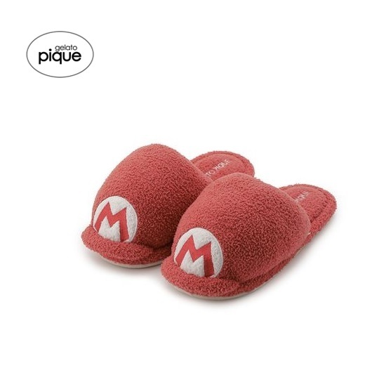 【新品】【即納】【S-Mサイズ】gelato pique ジェラート ピケ 【スーパーマリオ】【ユニセックス】ベビモコキャップルームシューズ拍卖