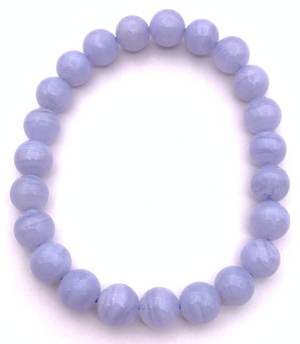 天然石ブルーレース8mm玉AAAのブレスレット拍卖