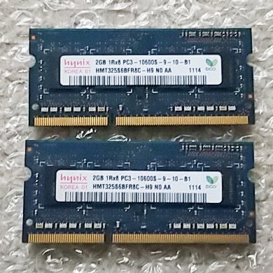 メモリ『PC3-10600 SO-DIMM』2GB×2〈DDR3 SDRAM〉拍卖