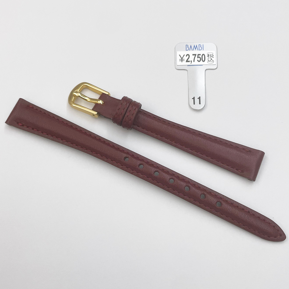 11mm バンビ BAMBI 時計 ベルト C115EH 牛革 ワイン 新品 未使用拍卖