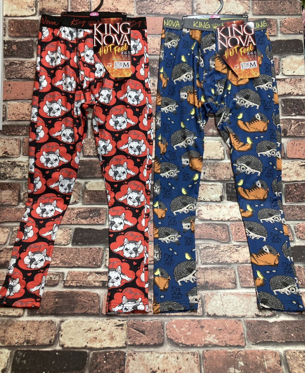 送料無料!【KINGNOVA】インパクト総柄プリント!9分丈メンズ裏起毛レギンス(画像から)1枚拍卖