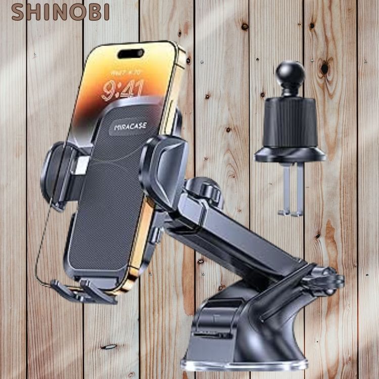 二重メタルフック+3軸伸縮アーム スマホホルダー 車 強力吸盤 スマホスタンド 車載スマホホルダー 車吹き出し口 ダッシュボード拍卖