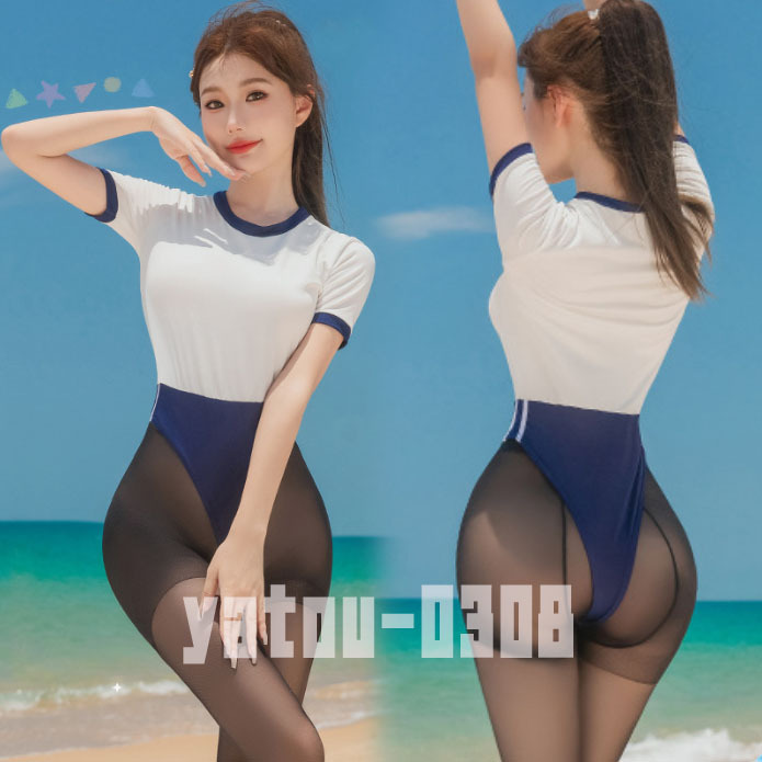 H859 コスプレウェア ハイレグレオタード バイカラー オープンクロッチ スポーツウェア セクシーランジェリー ナイトウェア拍卖