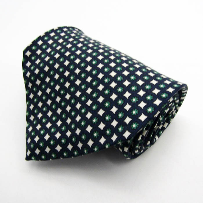 ニューヨーカー ブランド ネクタイ 小紋柄 ドット スクエア柄 シルク PO メンズ ネイビー NEWYORKER拍卖