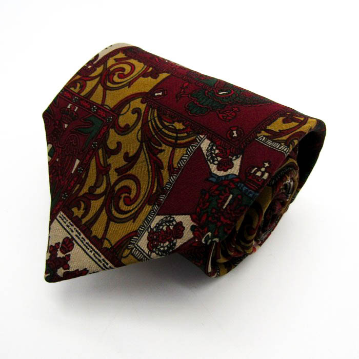 ジャンフランコフェレ ブランド ネクタイ 総柄 小紋柄 シルク イタリア製 PO メンズ ブラウン GIANFRANCO FERRE拍卖