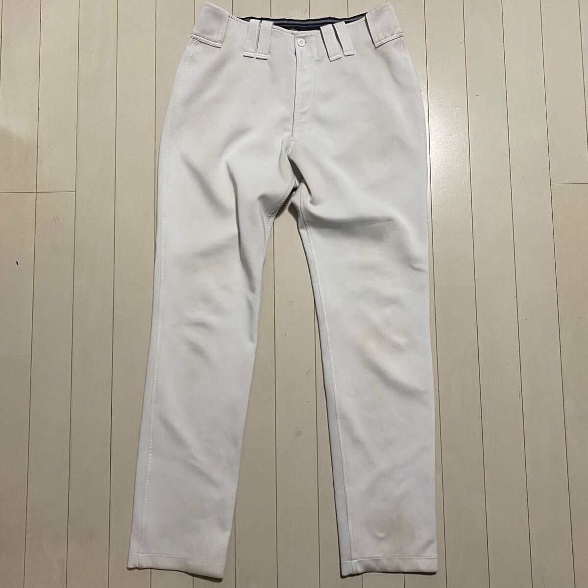 ミズノプロ 野球 ユニフォームパンツ 2024年モデル マーク無し レストレートフィット サイズO 強伸 ミズプロ ホワイト拍卖