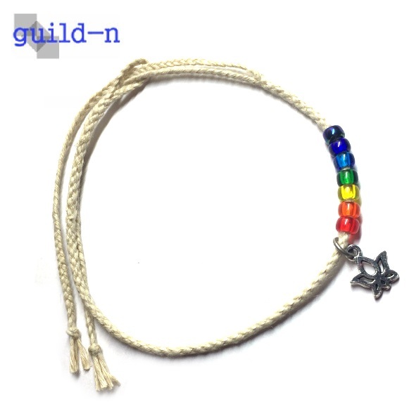 guild-n ★ クンダリニー クンダリーニ ヘンプ 麻 アンクレット ブレスレット ミサンガ チャクラ ヨーガ ニューエイジ メンズ レディース拍卖