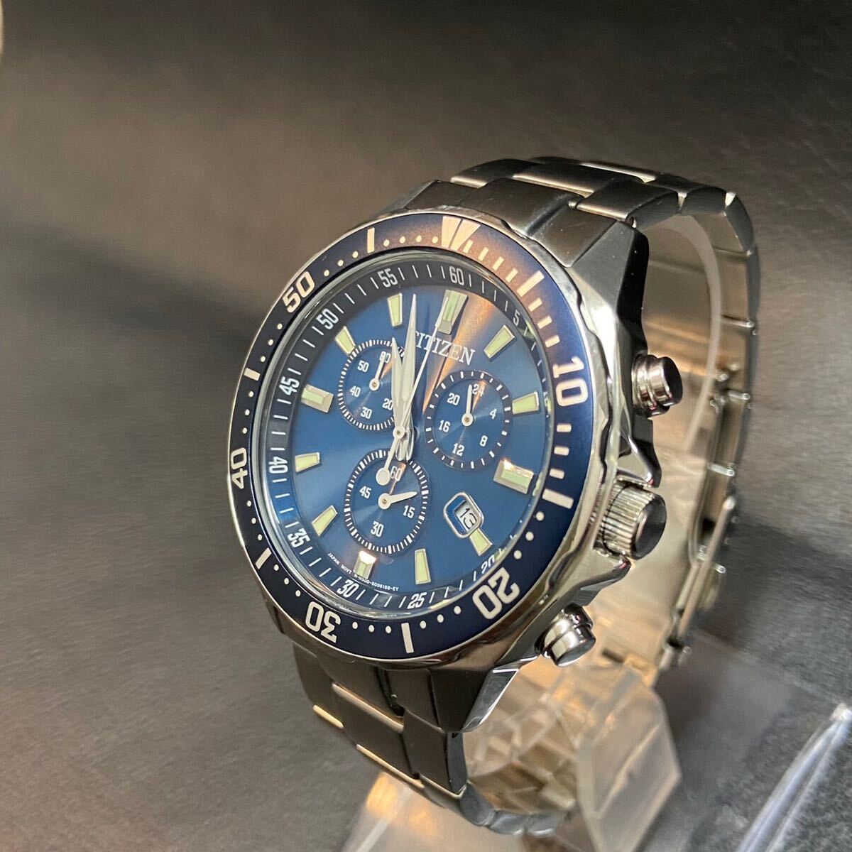 【CITIZEN】COLLECTION シチズンコレクション エコ ドライブ クロノグラフ ステンレス VO10-6772F Eco-Drive拍卖