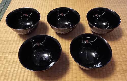 鉢 天目蘭多用鉢揃 紅梅園 天目釉 5個セット 和食器 箱付 0582 AT-300 未使用拍卖