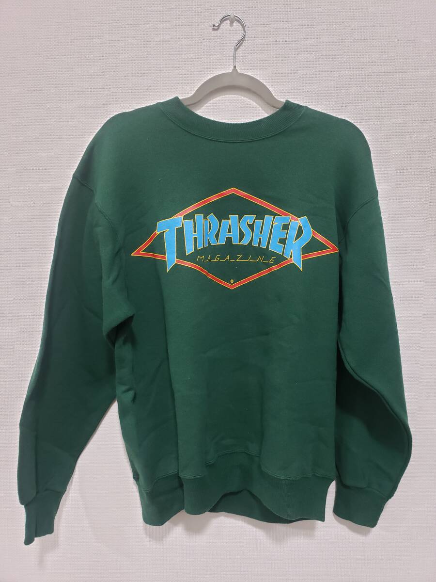 THRASHER スラッシャー スウェット トレーナー ヴィンテージ USED 緑 M拍卖