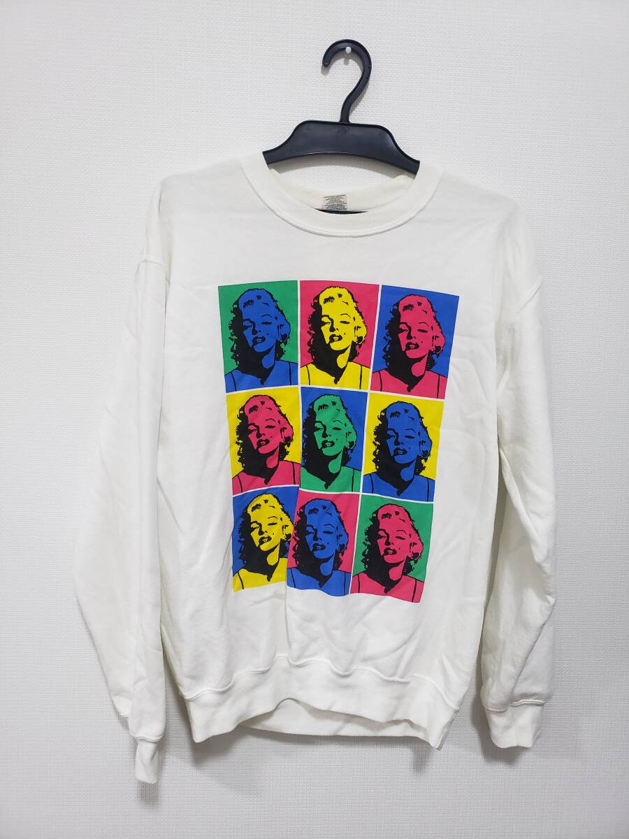 マリリン モンロー スウェット トレーナー USED 白 M拍卖