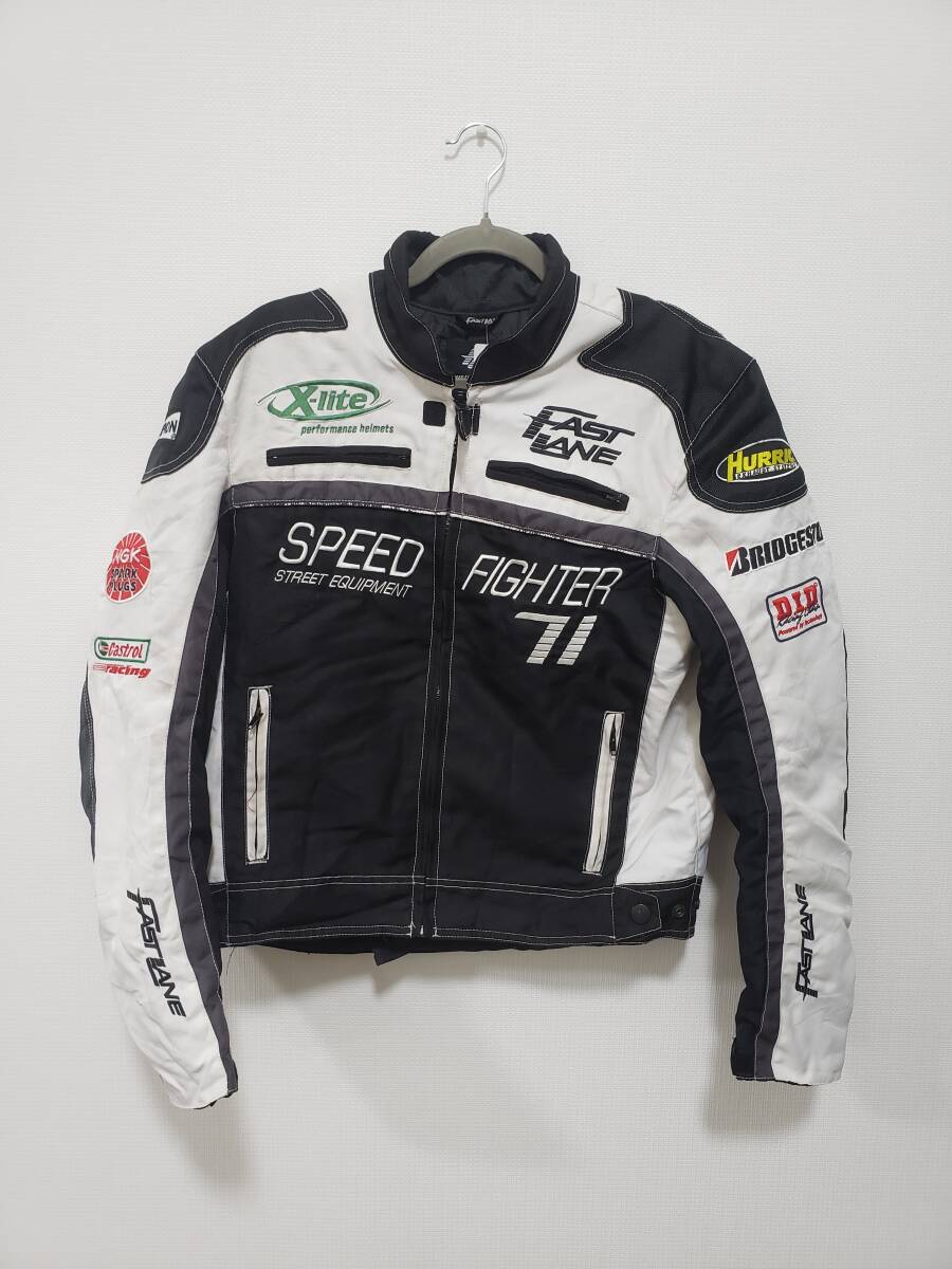 FAST LANE ファーストレーン モーター レーシング スポンサー ジャンバー ジャンパー ブルゾン USED 黒白 M拍卖