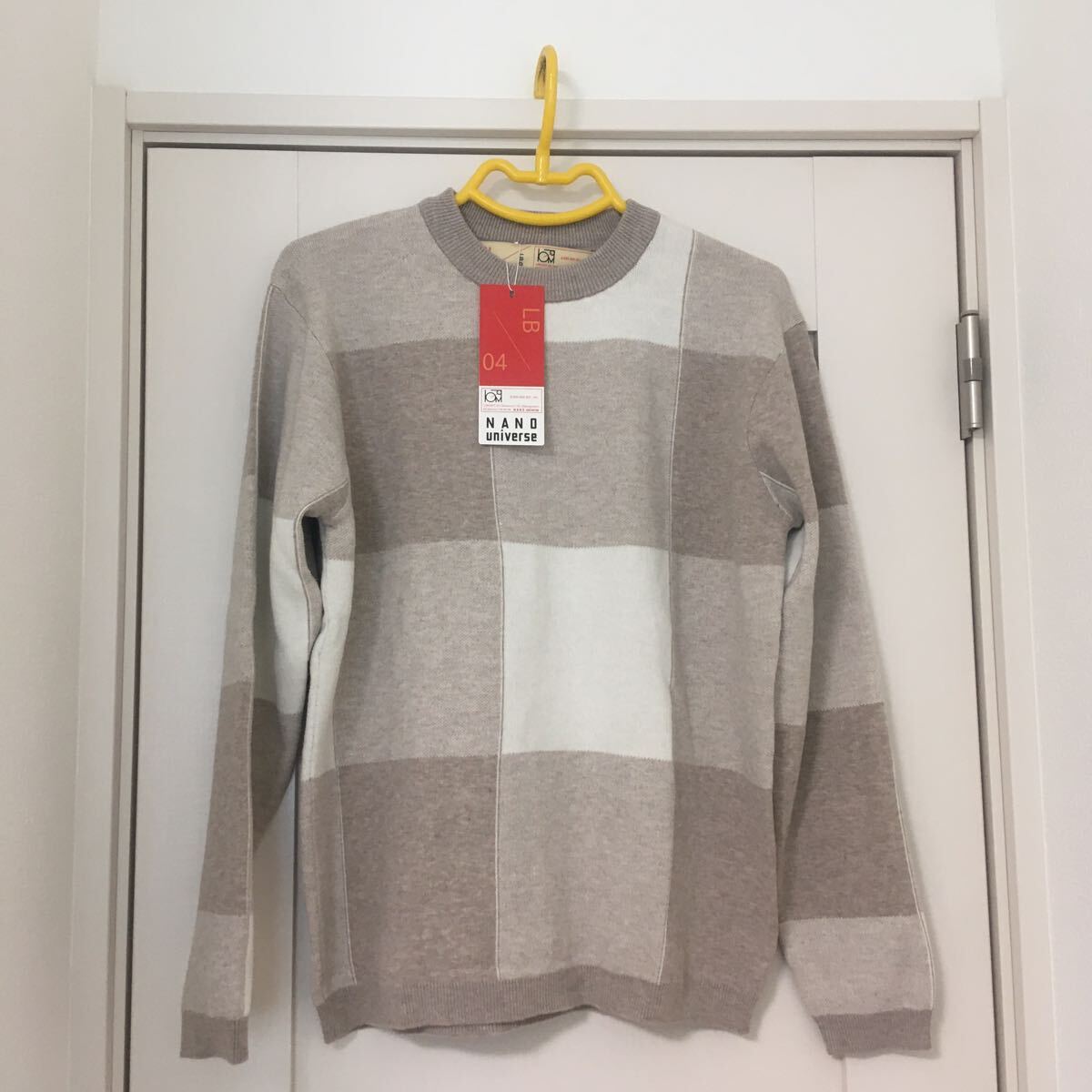 ナノユニバース チェック ニット セーター拍卖