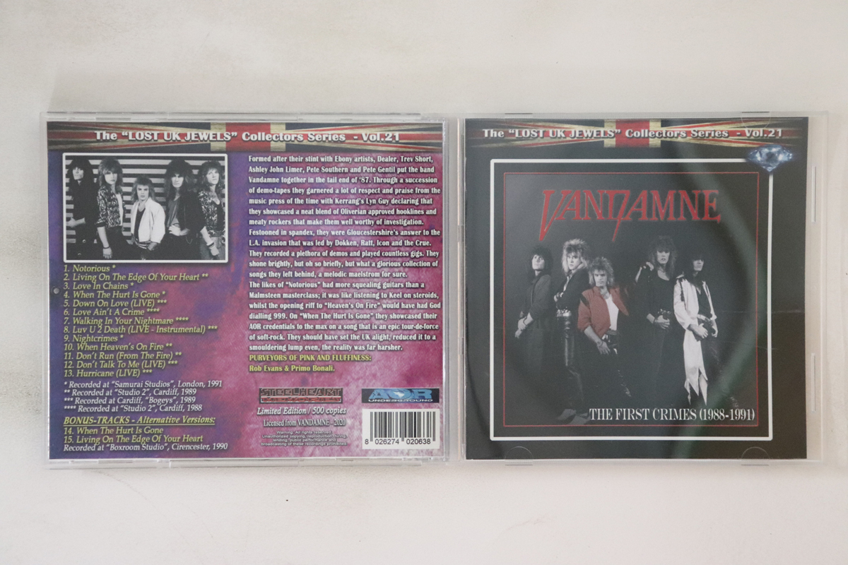 英、欧CD Vandamne First Crimes (1988-1991) SMM2063 STEELHEART MEMORIES /00110拍卖