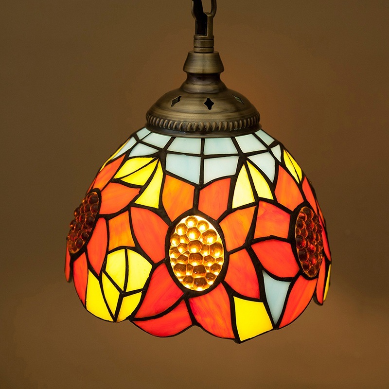 ★ティファニー ペンダントランプ フラワー 1灯 吊型 ランプ LED付属 照明 ランプ 卓上照明 インテリア 明り お洒落 飾り プレゼント Z464拍卖