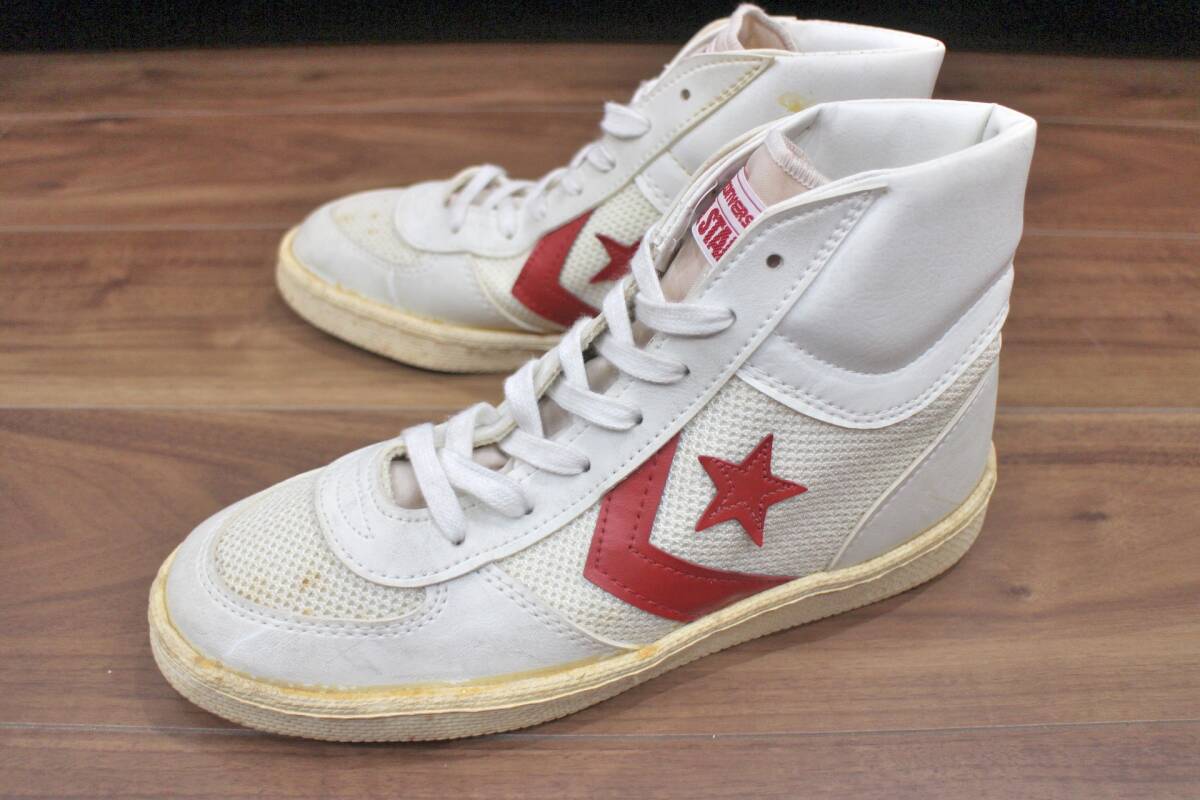 ほぼDEAD★USA製 70s~80s コンバース オールスターHI PRO メッシュ【8】26.5cm★ビンテージ プロレザー チャックテイラー ワンスター JACK拍卖