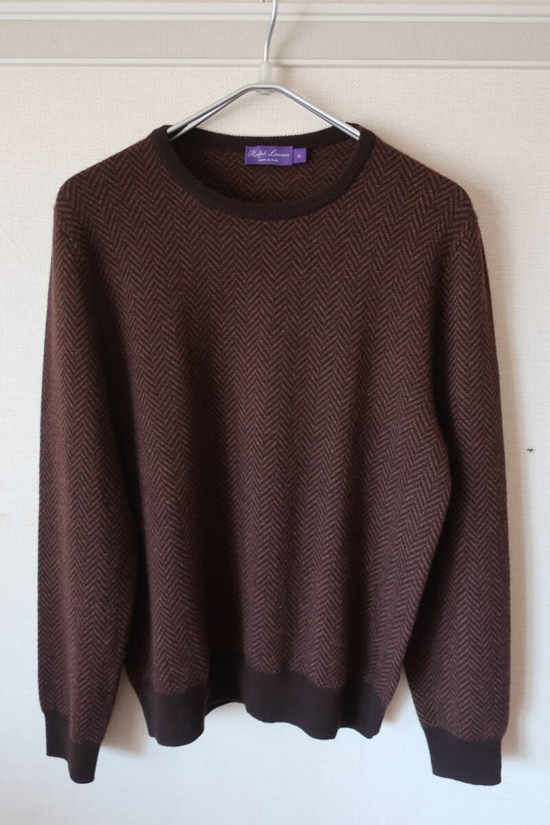 ラルフ ローレン パープル レーベル(RALPH LAUREN PURPLE LABEL); 新品・イタリア製カシミヤ100%セーター・XL拍卖