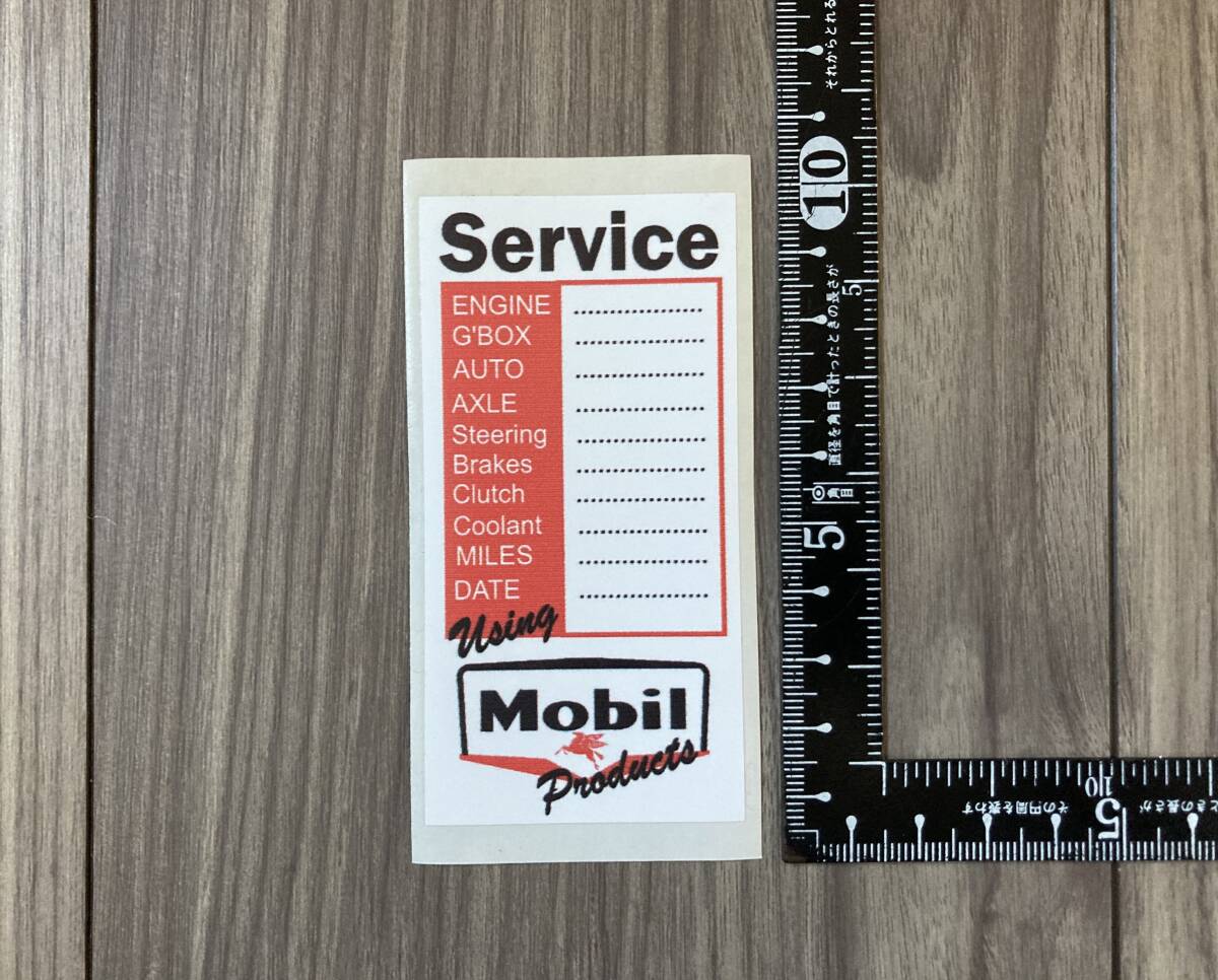 送料無料 Mobil Service モービル サービス 点検 メンテナンス ステッカー 48mm × 93mm拍卖