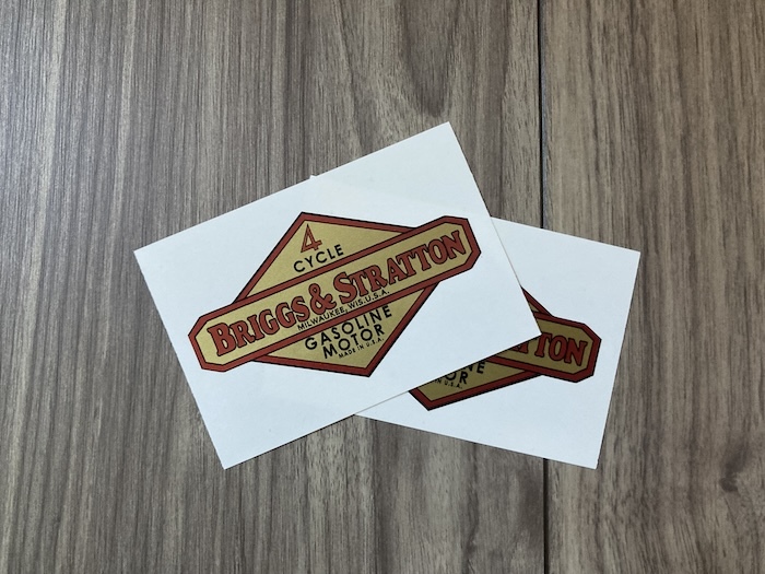 送料無料 Briggs & Stratton Gasoline Engine Motor ステッカー 2枚セット 75mm x 45mm拍卖