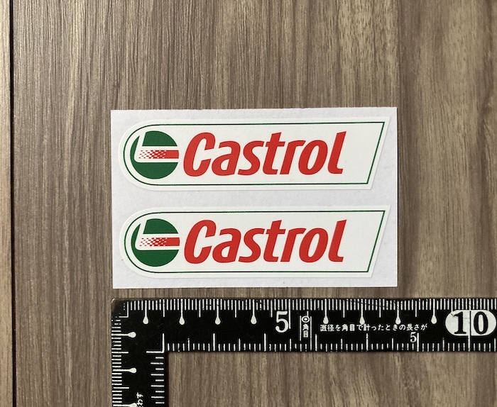 送料無料 Castrol カストロール カッティング ステッカー ペアセット 70mm × 18mm拍卖